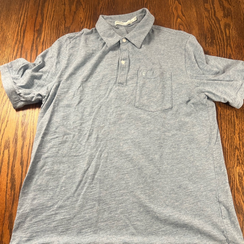 Criquet Men’s Polo Shirt Medium Light Blue Pocket Short Sleeve Cotton  Golf